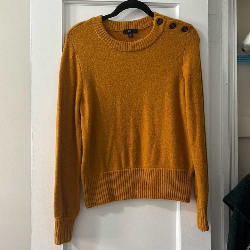 J Crew Button detail Sweater Mustard Yellow